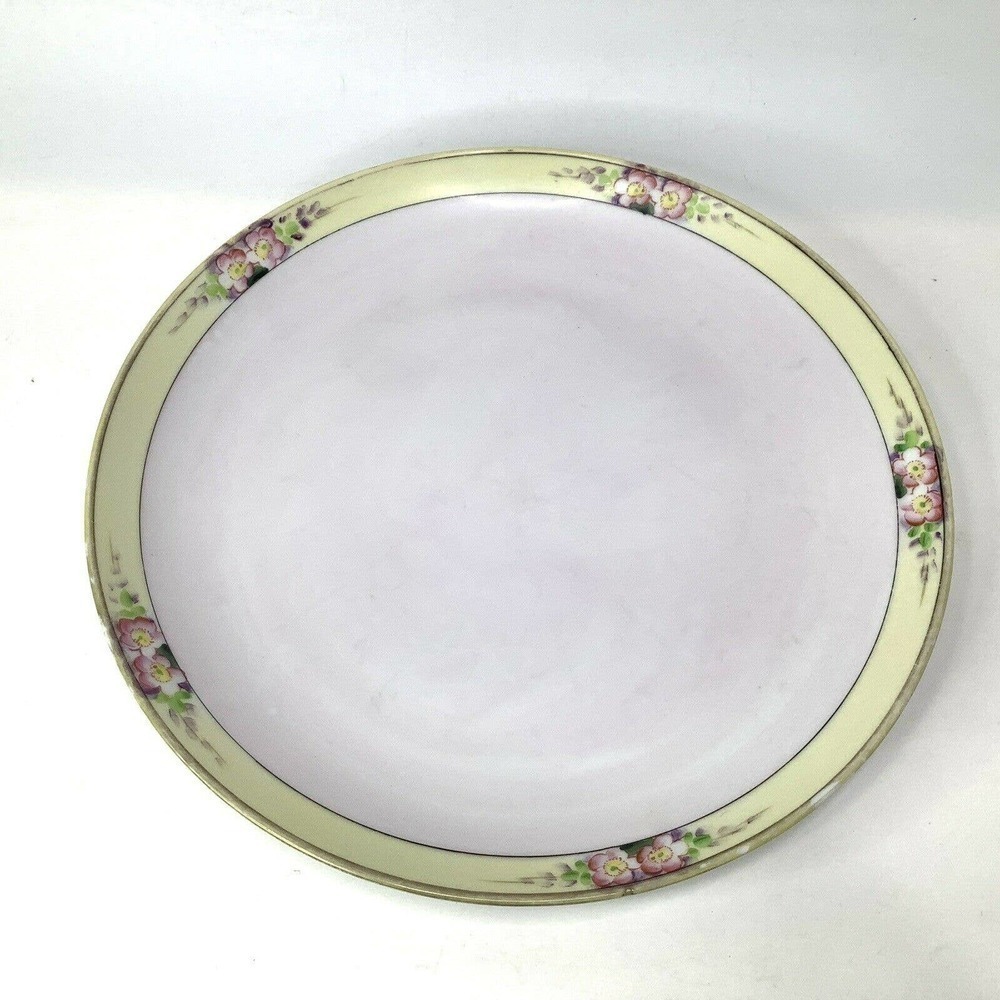 VINTAGE Meito China 12” Dinner Plate Floral Porcelain‎ Hand Painted